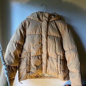 Women's Tan Puffer Jacket